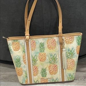 NWT Brahmin Medium Asher Multi Pompano Leather Pineapple Tote